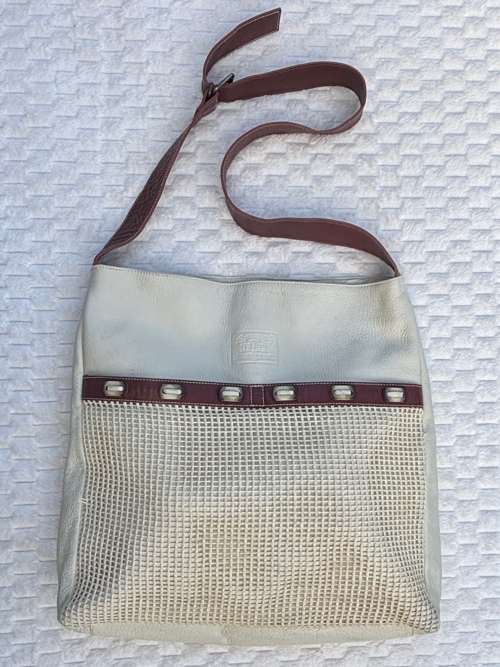 Duecci Pelletterie Swiss Brand Cream & Saddle Leather Large Tote Crossbody Italy